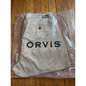 Orvis Shorts Mens 36 Khaki Angler Chino 9 Inch Casual Fishing Golf Outdoor